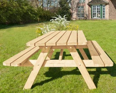 Produktbild von Picknicktisch aus Nadelholz, unbehandelt, 1,54 m breit, 0,71 m hoch, 1,77 m tief