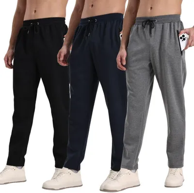 Productafbeelding van Herenjoggingbroek 3-pack met ritszakken, elastische taille en trekkoord