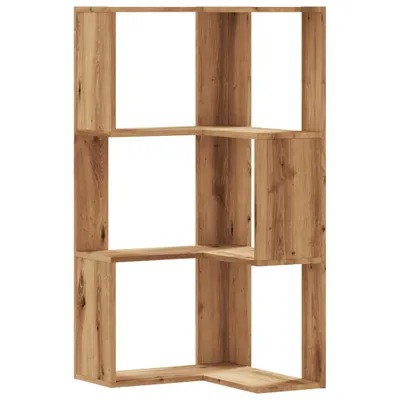 Obrázok produktu pre Rohová knižnica 3 police dub artisan 50x50x102 cm kompoz. drevo