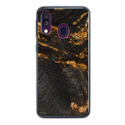 Produktbild von MuchoWow® Handyhülle Schutzhülle Hülle für Samsung Galaxy A40 Marmor - Limette - Schwarz - Gold - Marmoroptik - Luxus Silikon Softcase Handy Hülle - Handy-Tasche