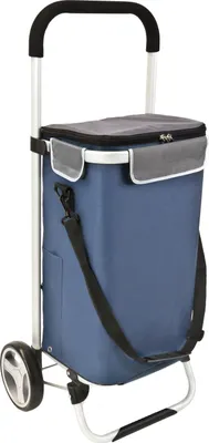 Image de bremermann Chariot d'achat BRINKUM - capacité 45 L, chariot à main, chariot de courses avec sac amovible, bleu