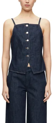 Produktbild von COMMA Damen Denim-Top – ärmellos mit Karreeausschnitt