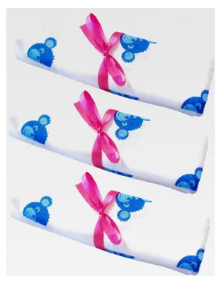 Produktbild von Odenwälder Mullwindeln Exclusiv Blaubär | Moltontücher/Baumwolltücher - 3er Pack | 80x80 cm, weiß | 100% Baumwolle, sehr weich | Spucktücher, Flanelltücher