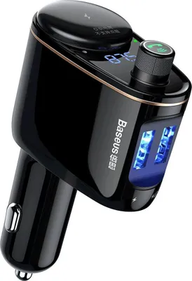 Zdjęcie produktu dla Nadajnik samochodowy Bluetooth, ładowarka samochodowa - Baseus (CCHC000001) - czarny