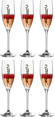 Produktbild von Leonardo Poesia Sektglas 6er Set, spülmaschinengeeignetes Champagnerglas, Höhe 25 cm, 250 ml, 069167