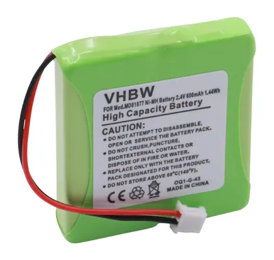 Produktbild von vhbw NiMH Akku 600mAh (2.4V) kompatibel mit schnurlos Festnetz Telefon Tevion MD81877 Ersatz für 5M702BMX, GP0827, GP0845, GPHP70-R05.