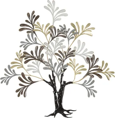 Image de Panneau En Fer Lixy Tree - Décoration Murale 3D Avec Arbre Stylisé Multicolore 97,2 X 100,3 Cm - Style Glamour