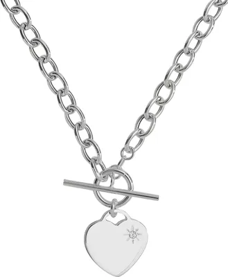 Image de Collier Femme Coeur Plaqué Rhodium Argent fin 925 avec Oxyde de Zirconium - 43cm*33mm, 20 Grammes; TRS22987