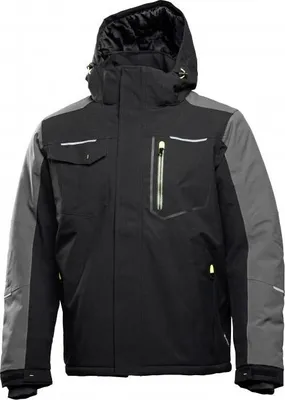 Produktbild von Winter-Arbeitsjacke Herren Högert Technik AMOS – Kapuze, wasserdicht, gefüttert, Stretch, Thermojacke, schwarz, Gr. 2XL, Art. HT5K923-2XL