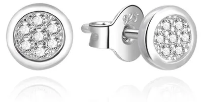 Image de Petites boucles d'oreilles en argent avec zircons AGUP3485
