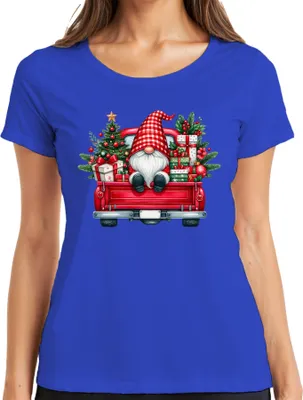 Produktbild von Weihnachtszwerg Truck Wichtel Gnom - Weihnachten Xmas Christmas Damen T-Shirt, Blau, XXL