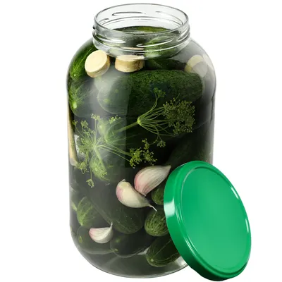 Image de KADAX Bocaux avec couvercle vert "Brest", Bocaux à conserves, 100 mm, 4L, 1 pièce
