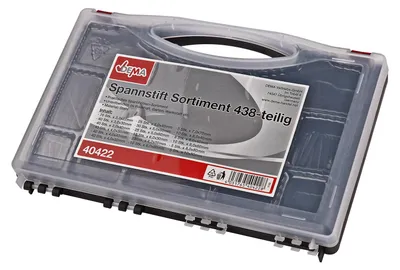 Stahl Spannstifte Sortiment 438-tlg. Spannstift Set Hohlspannstift Spannhülsen 4031765404228 40422 911023 spannhülse hohlsplint hohlsplinte Federstift Federstifte Stabilo-Fachmarkt.de Dema