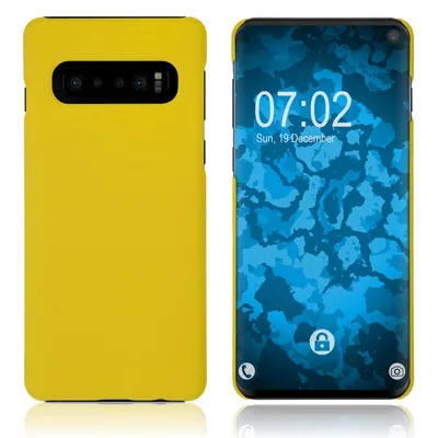 Produktbild von PhoneNatic Case kompatibel mit Samsung Galaxy S10 - Hülle gelb gummiert Hard-case Cover