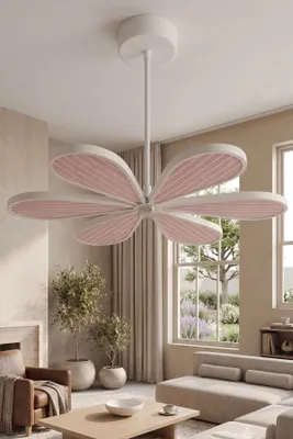 Produktbild von Opviq, Moderne Pendelleuchte, Metallkörper, Weiß/Pink, 60 cm | 100% Melamin