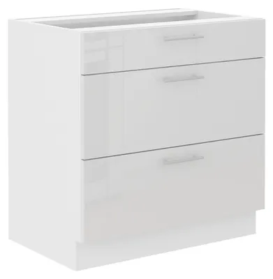 Produktbild von Unterschrank 80 Lara Weiß Hochglanz Küchenzeile Küchenblock Küche Soft-Close