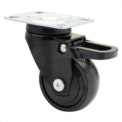 Obrázok produktu pre WAGNER Design 3C - Otočné koliesko mäkké s brzdou - priemer Ø 50 mm, čierne, guličkové ložisko, nosnosť 50 kg - 01235201