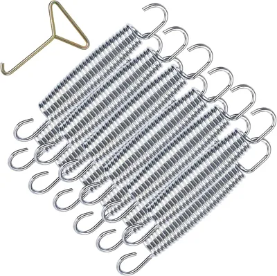 Image de Lot de 10 ressorts de rechange pour trampoline, de 138 mm, adaptés aux trampolines de 240 à 426 cm, en acier galvanisé. Inclut 1