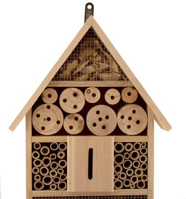 Immagine prodotto di Albergo per insetti in legno, ideale per il giardino, per api e farfalle, da utilizzare all'esterno