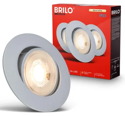 Obrázek produktu pro LED zapuštěné bodové světlo, sada 3 kusů, ploché, 68 mm, 230V