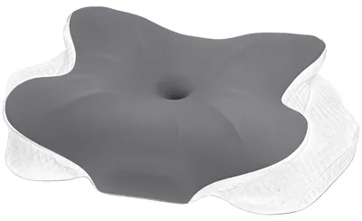 Image de Coussin cervical, mousse à mémoire de forme ergonomique, hauteur réglable, couleur gris