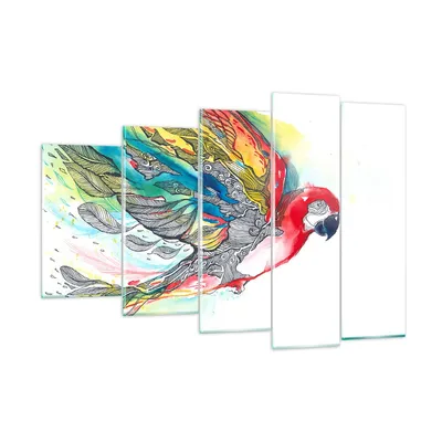 Produktbild von Bilder auf glas - Parrot Flügel Federn Natur - 150x100cm - Glasbilder - Wandbilder - Kunstdruck - zum Aufhängen bereit - Wanddekoration aus Glas - Glas Bilder - Wandbild auf Glas - GEG150x100-3008