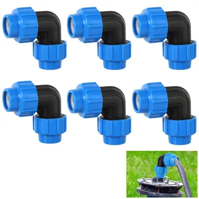 Productafbeelding van PE-buisschroefverbinding, 6 stuks 25 mm connectoren voor drinkwater