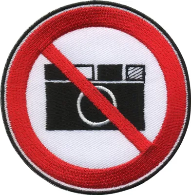 Produktbild von Aufnäher - Fotografieren verboten - schwarz-weiß-rot 8 cm - Patch