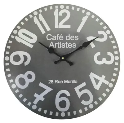 Wandklok rund 33,8 cm MDF grau modernes Design