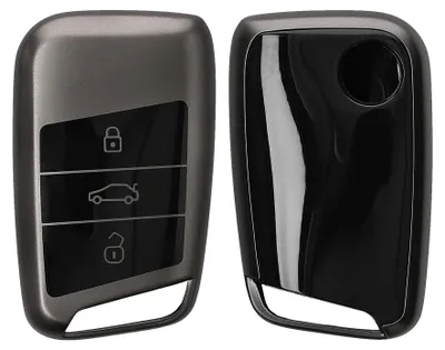 Produktbild von kwmobile Schlüsselhülle für VW 3-Tasten Autoschlüssel (nur Keyless Go) Hülle - Autoschlüssel Schlüssel Hülle aus TPU Silikon - Schlüsselschutz Gehäuse