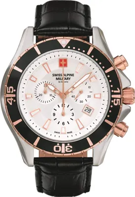 Produktbild von Swiss Alpine Military Herren Uhr Chronograph Analog Quarz 7040.9552SAM Leder