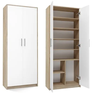Produktbild von Topeshop OLIV 2D SON-MIX KPL, Eiche, Weiß, 8 Regale, Partikelbord, Partikelbord, Matt, 740 mm