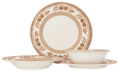 Imagen del producto de Juego de vajilla Rinart (tamaño medio) - Salda - 24 piezas - Para 6 personas - Porcelana