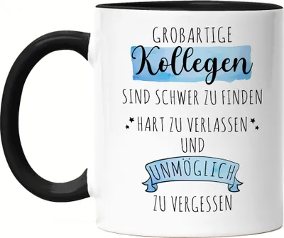 Produktbild von Großartige Kollegen Sind Schwer Zu Finden Tasse Schwarz Danke Geschenk Hart Zu Vergessen