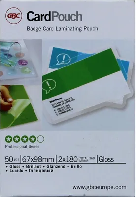 Produktbild von Laminiertasche 67x99mm 180 Micron glänzend VE=10x50 Stück glasklar