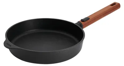 Obrázok produktu pre Plochá panvica Woll "ECO Logic QXR", Ø 24 cm, s odnímateľnou drevenou rukoväťou (-FREE) - vhodná na indukciu