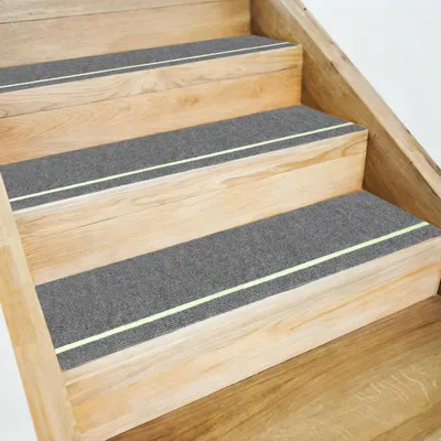 Antislip-Treppenmatten 10er-Pack, 20x76 cm, dunkelgrau, selbstklebend