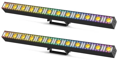 Immagine prodotto di RGB-Wallwasher - Luci da palco DMX - Set da 2 - 150 W - 12 LED da 3 W - Effetto stroboscopico - Spina EU