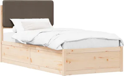 Zdjęcie produktu dla Łóżko Drewniane 75x190 Szare Rama Łóżka ze Stelażem Jednoosobowe