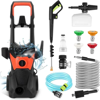 Image de Nettoyeur haute pression – Moteur 3000 W – Pression 200 bars – Livré avec 10 mètres de tuyau et 4 buses