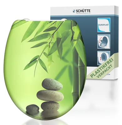 Produktbild von SCHÜTTE WC Sitz GREEN GARDEN, Duroplast Toilettendeckel mit Absenkautomatik und Schnellverschluss, Klobrille