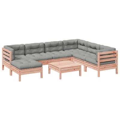 Image de vidaXL Ensemble de 8 canapés de jardin avec coussins en bois massif de douglas