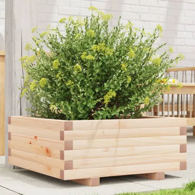 Produktbild von "WINTER SALE"Pflanztopf/Blumenkübel Moderne - Pflanzkübel - Blumentopf 60x60x26,5cm Massivholz Kiefer DE503395 - Beete