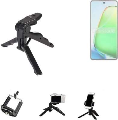 Produktbild von K-S-Trade Stativ Tisch-Ständer Dreibein Handy-Stativ Ständer kompatibel mit Vivo T3 Ultra Mini-Stativ Smartphone Tripod Handy-Stativ aus Plastik
