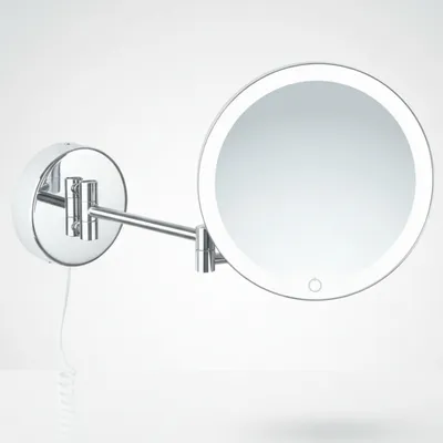 Produktbild von Libaro LED Kosmetikspiegel RAVENNA Vergrößerungsspiegel 7 fach Wandmontage Dimmerfunktion Auto-off weißes Kabel