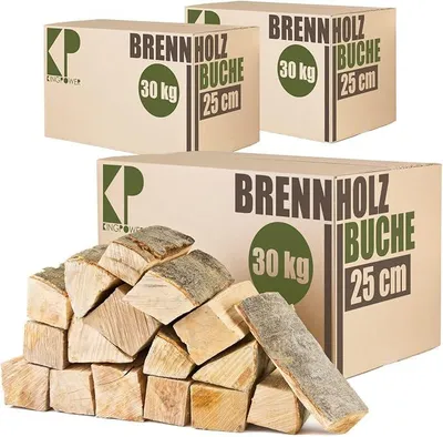 Productafbeelding van Reine beukenblokken, brandhout, 25 cm en 33 cm. 90 kg haardhout voor houtkachels, kampvuren, vuurkorven, ovens en barbecues. Beukenhout, kamergedroogd en direct klaar voor gebruik. Houtblokken