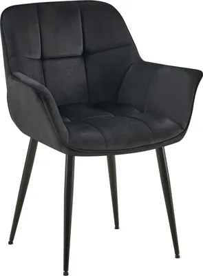 Obrázek produktu pro Sametová jídelní židle - Velvet - ergonomický design, moderní komfort a jednoduchá barva: černá