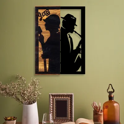Image de Wallity, Jazz, décoration murale, noir, métal, 32 x 50 x 3 cm