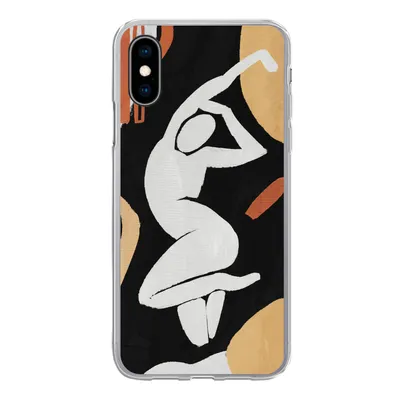 Produktbild von MuchoWow® Handyhülle Schutzhülle Hülle für iPhone X Frau - Silhouette - Grau Silikon Softcase Handy Hülle - Handyhülle