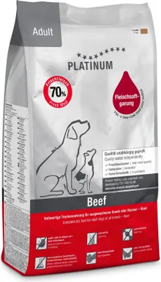 Produktbild von PLATINUM Adult Beef - Halbfeuchtes Hundefutter – 5kg